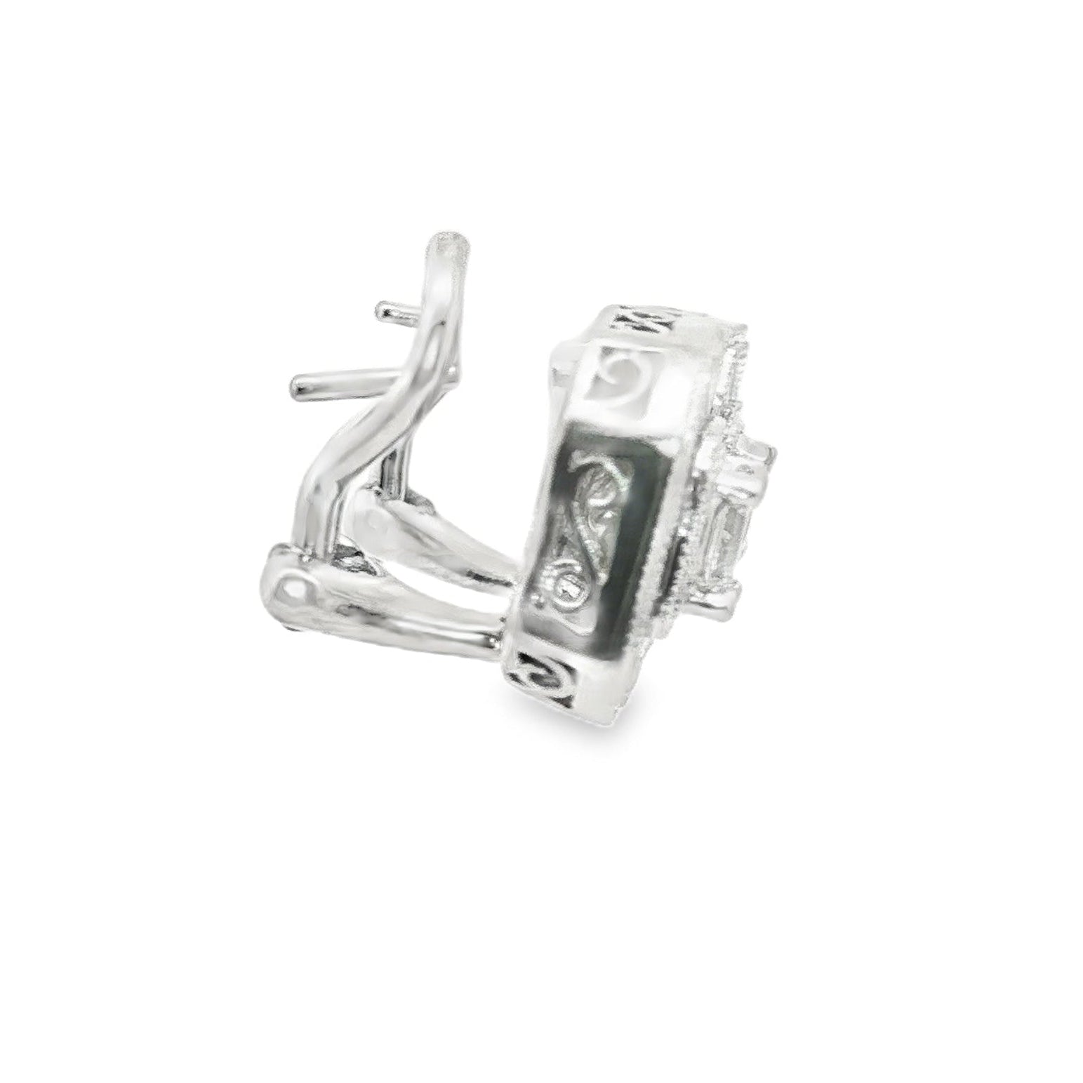Platinum Estate Emerald Cut & Baguette 1.25 CTW Diamond Earrings