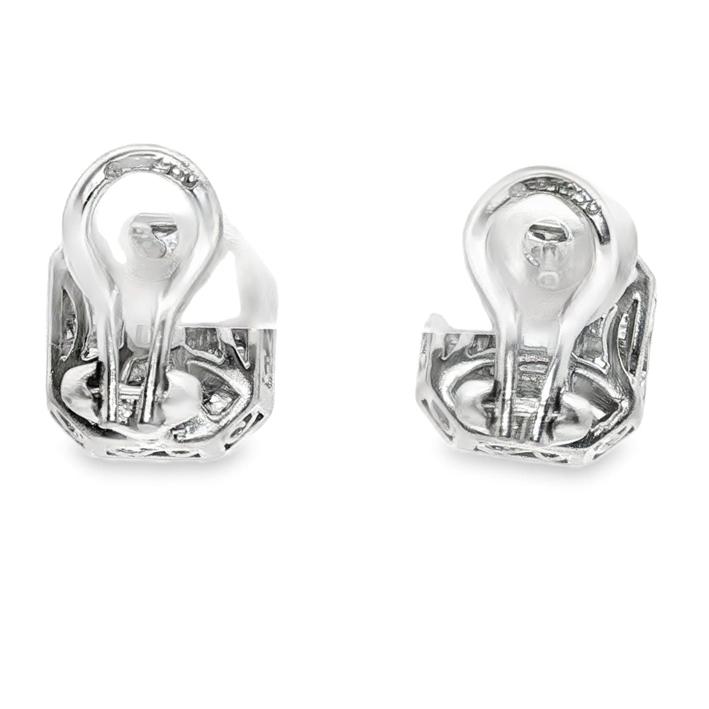 Platinum Estate Emerald Cut & Baguette 1.25 CTW Diamond Earrings