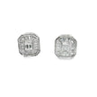 Platinum Stud Earrings with Emerald Cut Diamonds
