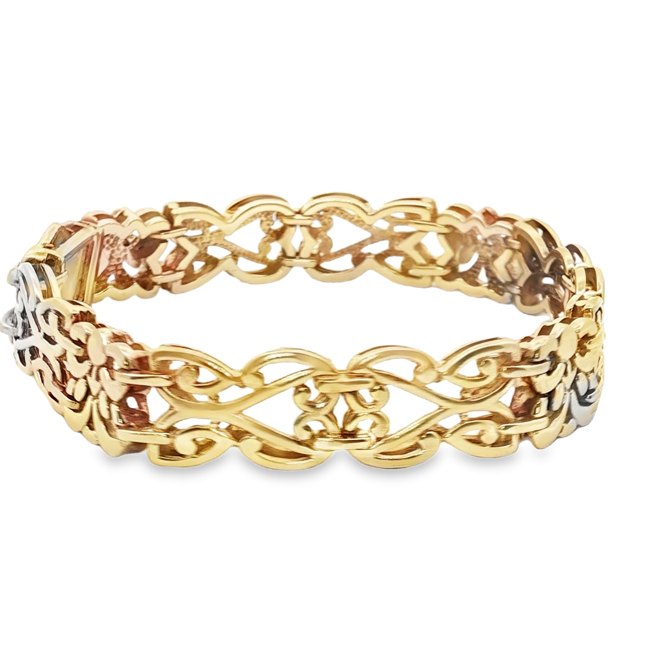 Yellow Gold Chain Bracelet with Dark Green Jade Cabochon