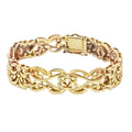 14K Yellow Gold Byzantine Bracelet with Green Cabochon Accent