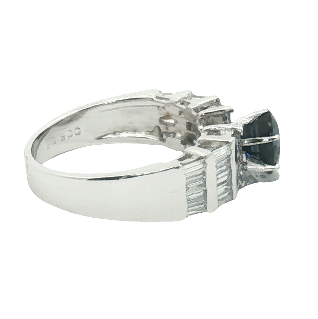 Platinum 1.50 Carat Sapphire & Diamond Estate Ring