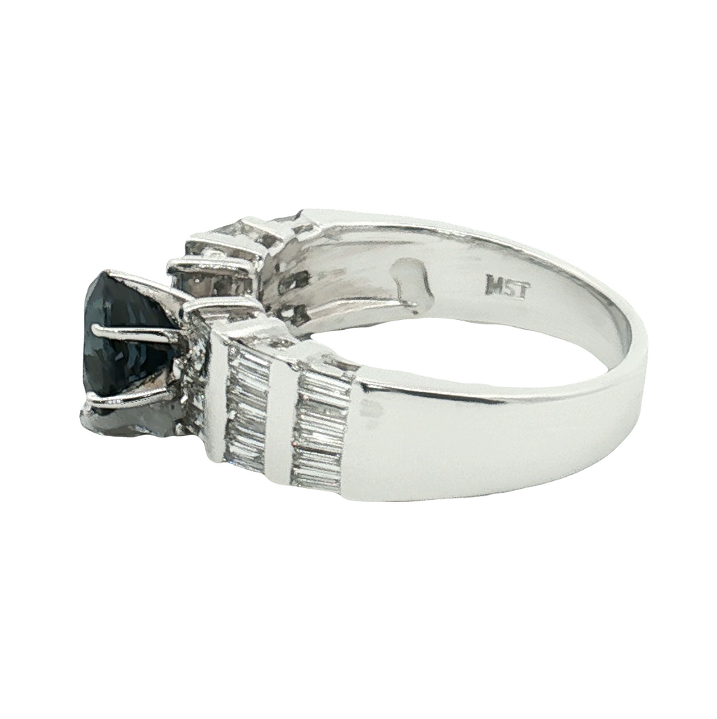 Platinum 1.50 Carat Sapphire & Diamond Estate Ring