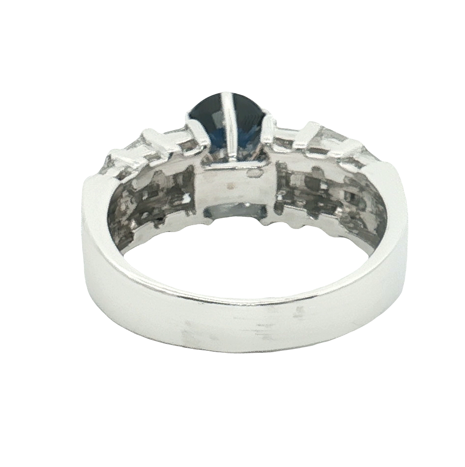 Platinum 1.50 Carat Sapphire & Diamond Estate Ring