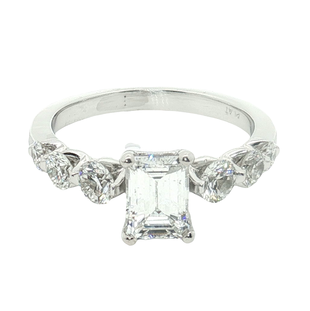 Platinum Emerald Cut Diamond Engagement Ring – 1.87CTW (GIA)