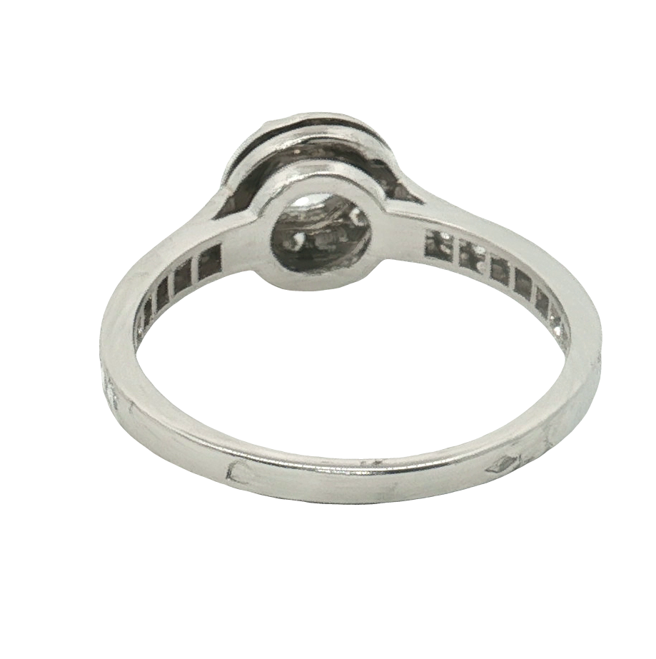Van Cleef & Arpels Platinum Diamond Halo Ring – Approx. 0.60CTW