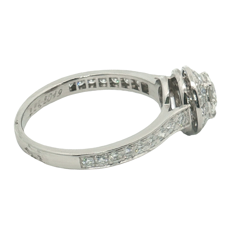 Van Cleef & Arpels Platinum Diamond Halo Ring – Approx. 0.60CTW
