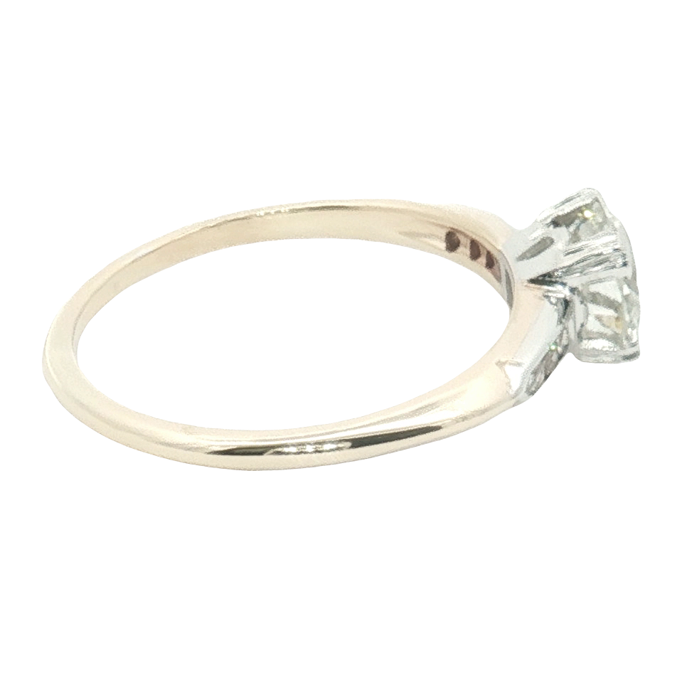 14K Two-Tone Gold Diamond Bridal Ring – 0.82ct J VS1 (GIA)