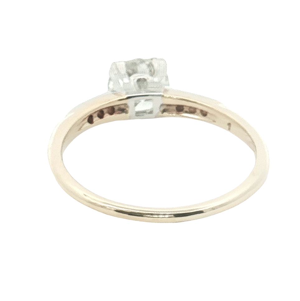 14K Two-Tone Gold Diamond Bridal Ring – 0.82ct J VS1 (GIA)