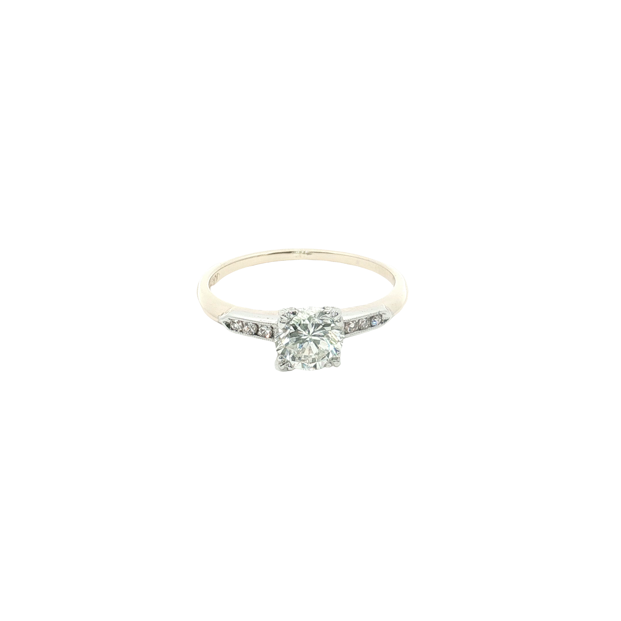 Classic Round Brilliant Cut Diamond White Gold Engagement Ring