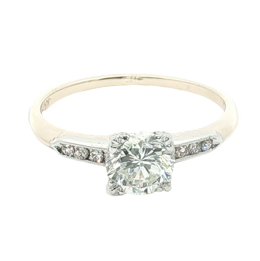14K Two-Tone Gold Diamond Bridal Ring – 0.82ct J VS1 (GIA)