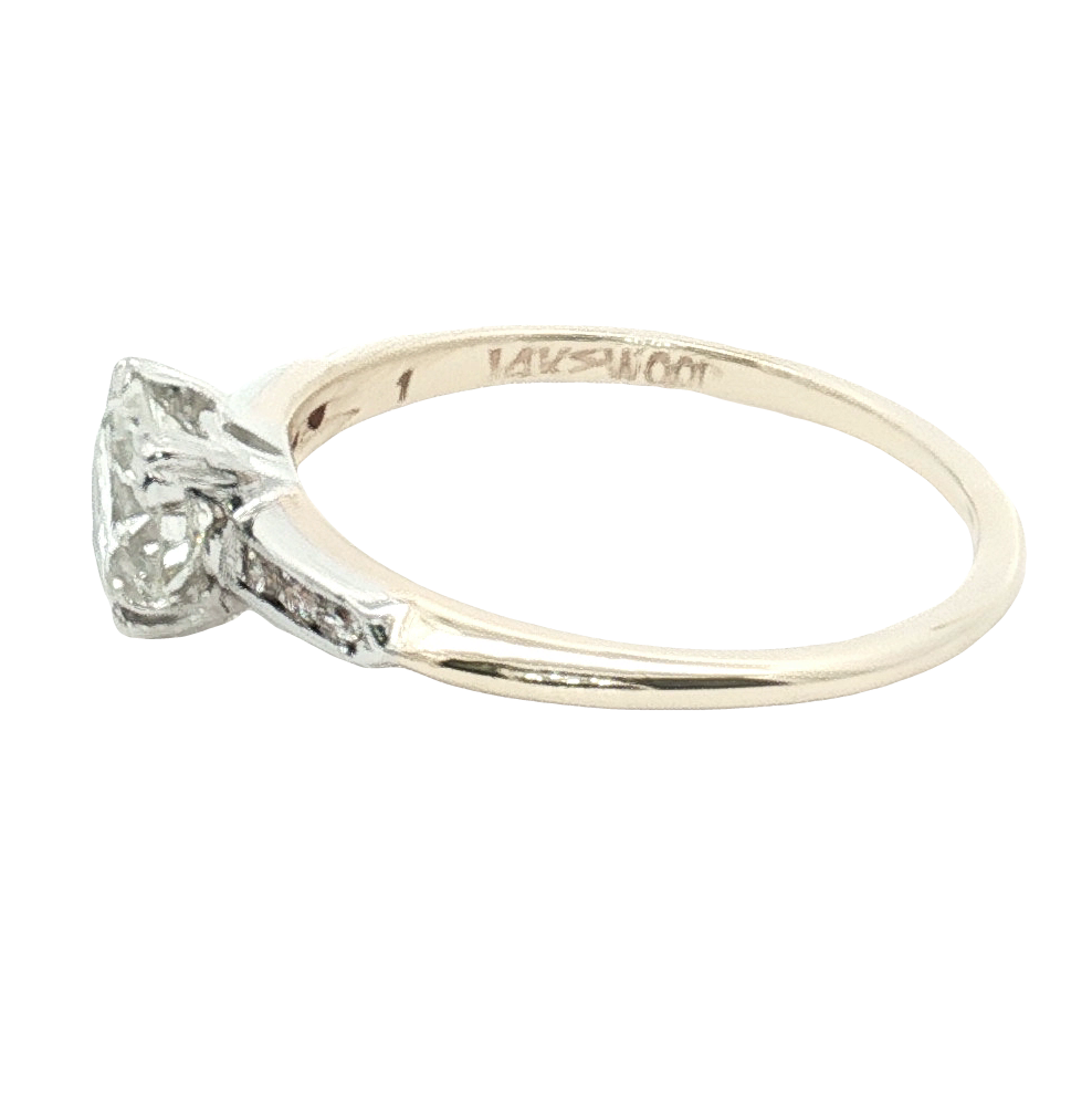 14K Two-Tone Gold Diamond Bridal Ring – 0.82ct J VS1 (GIA)