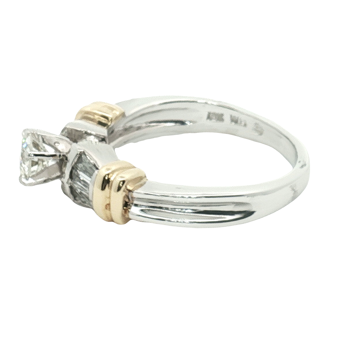 Estate Platinum & 18K Yellow Gold Diamond Solitaire Ring