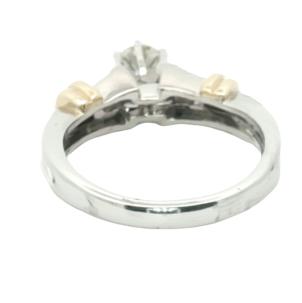 Estate Platinum & 18K Yellow Gold Diamond Solitaire Ring