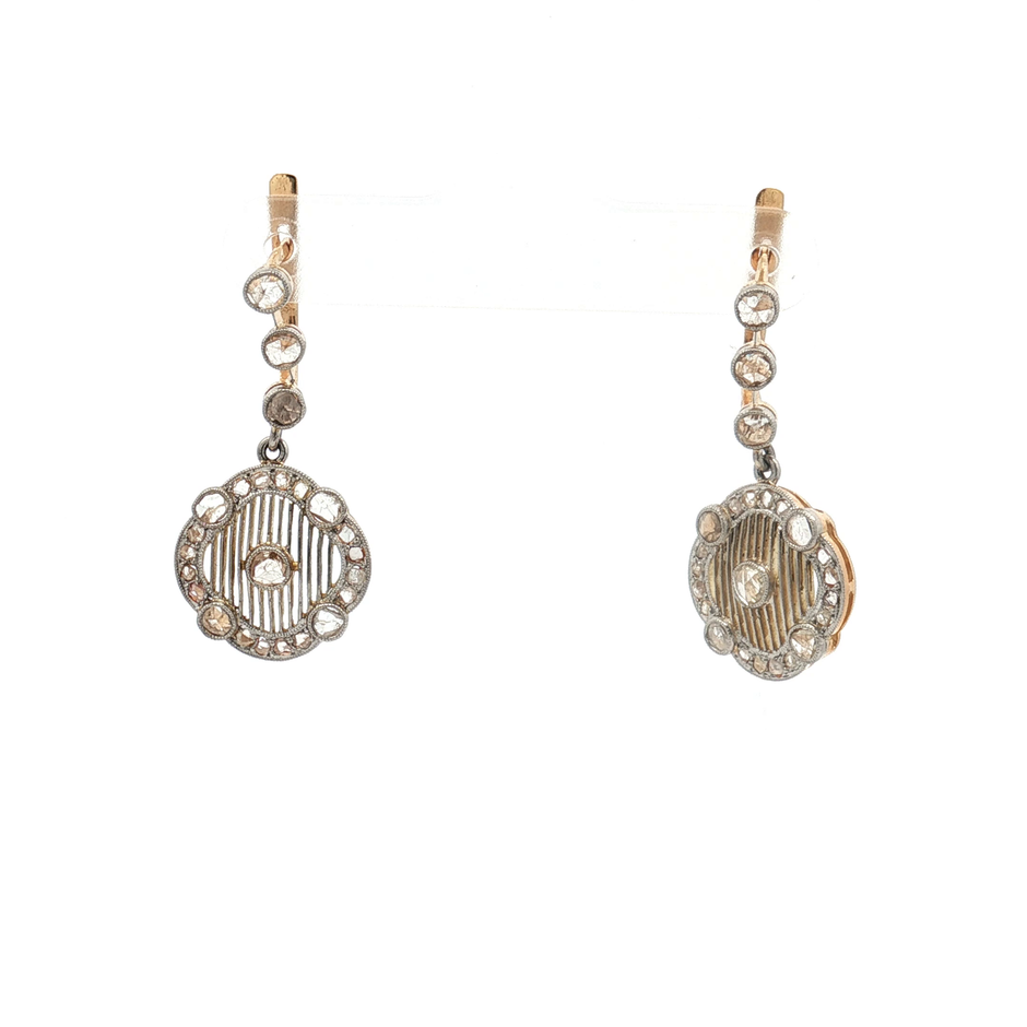 Antique Rose Cut Diamond Earrings