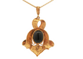 Antique 18K Yellow Gold Five Carat Garnet Cabochon Pendant