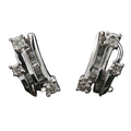 Estate 14K White Gold Diamond  0.70 Carat Omega Back Earrings