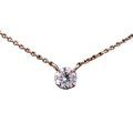 Estate 14K Yellow Gold Diamond Solitaire Necklace - 18"