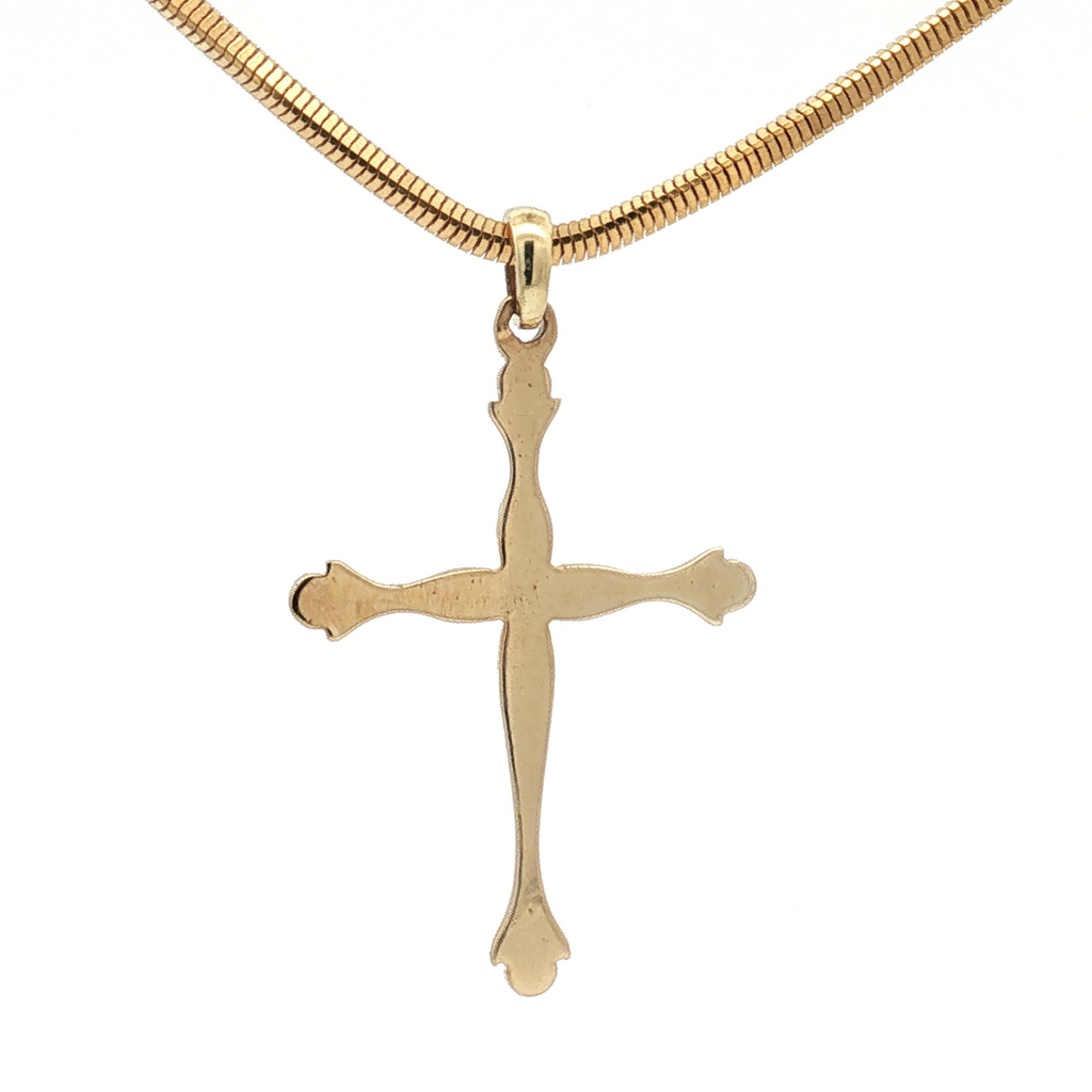 Estate 14K Yellow Gold Cross Pendant