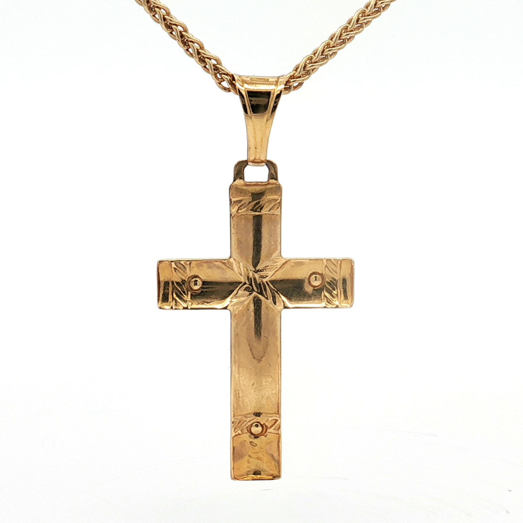 Estate 18K Yellow Gold Crucifix Pendant