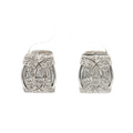 Estate 18K White Gold 0.28 Carat Pavé Diamond Huggie Earrings