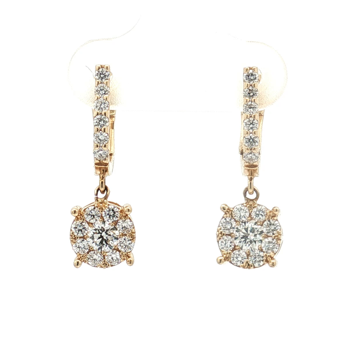 14K Yellow Gold Diamond Drop Earrings