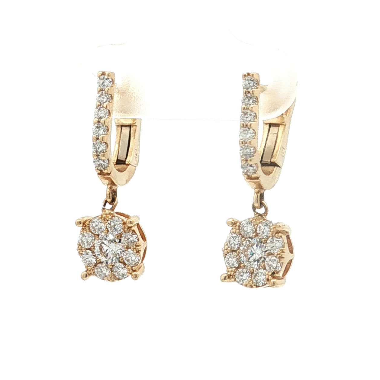 14K Yellow Gold Diamond Drop Earrings
