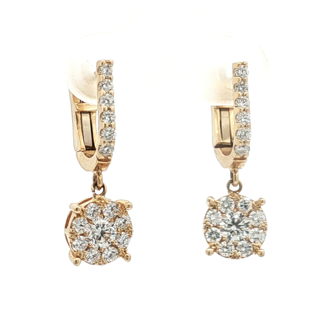 14K Yellow Gold Diamond Drop Earrings