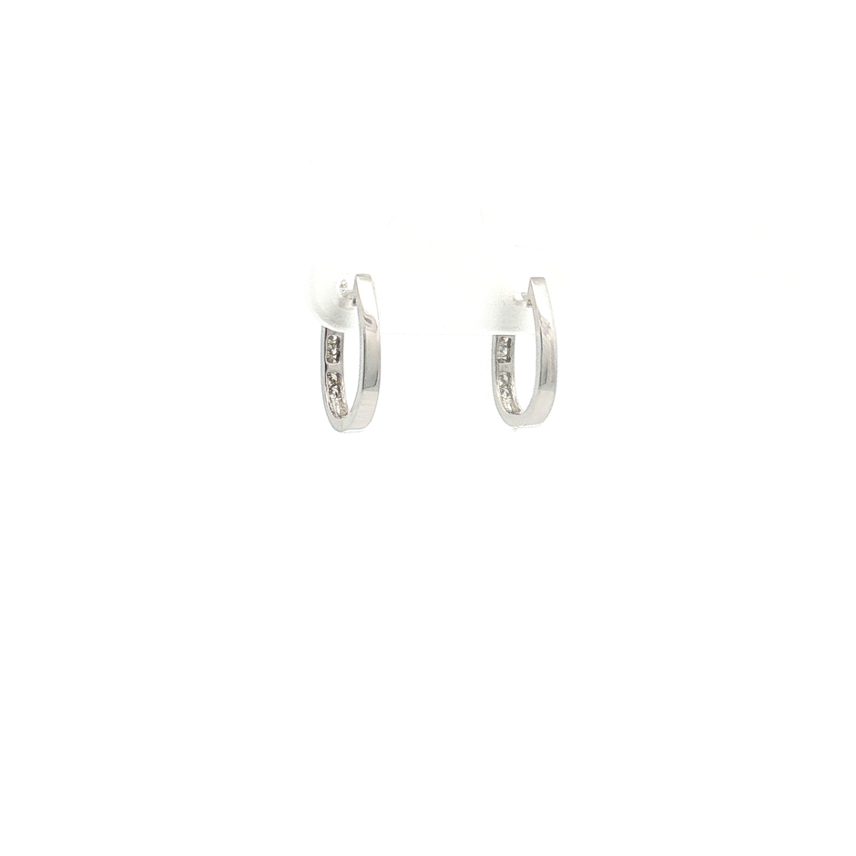 Channel Set Hinge Diamond Earrings