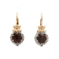 Estate Alwand Vahan 14K Yellow Gold and Sterling Silver Garnet and Diamond Drop Earrings
