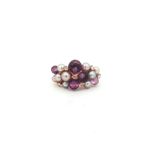 Mimi Milano Amethyst, Pearl and Diamond Ring