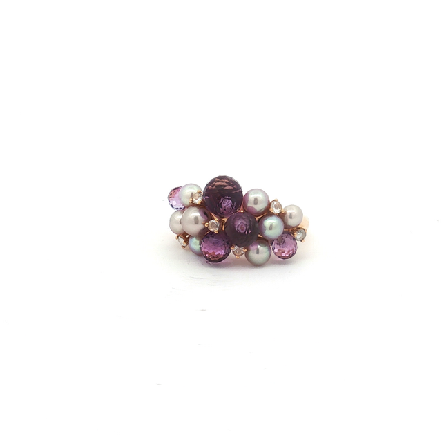 Mimi Milano Amethyst, Pearl and Diamond Ring