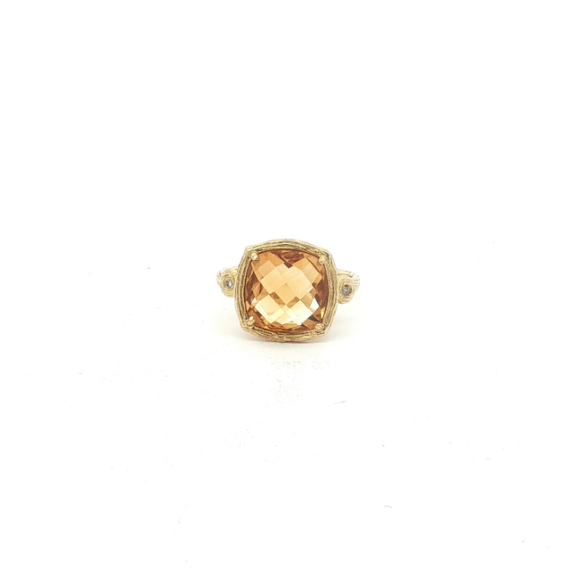 Cushion-Cut Citrine Ring