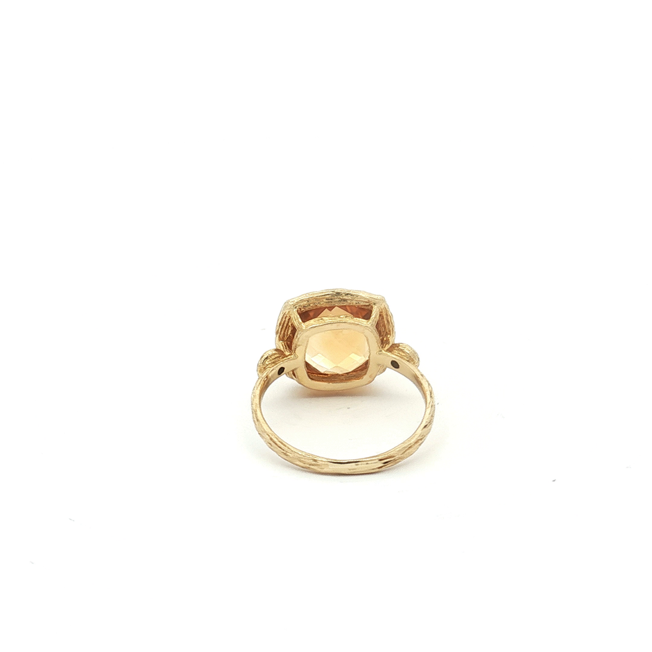 Cushion-Cut Citrine Ring