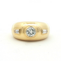 Estate 18K Yellow Gold Gypsy-Set Diamond Ring