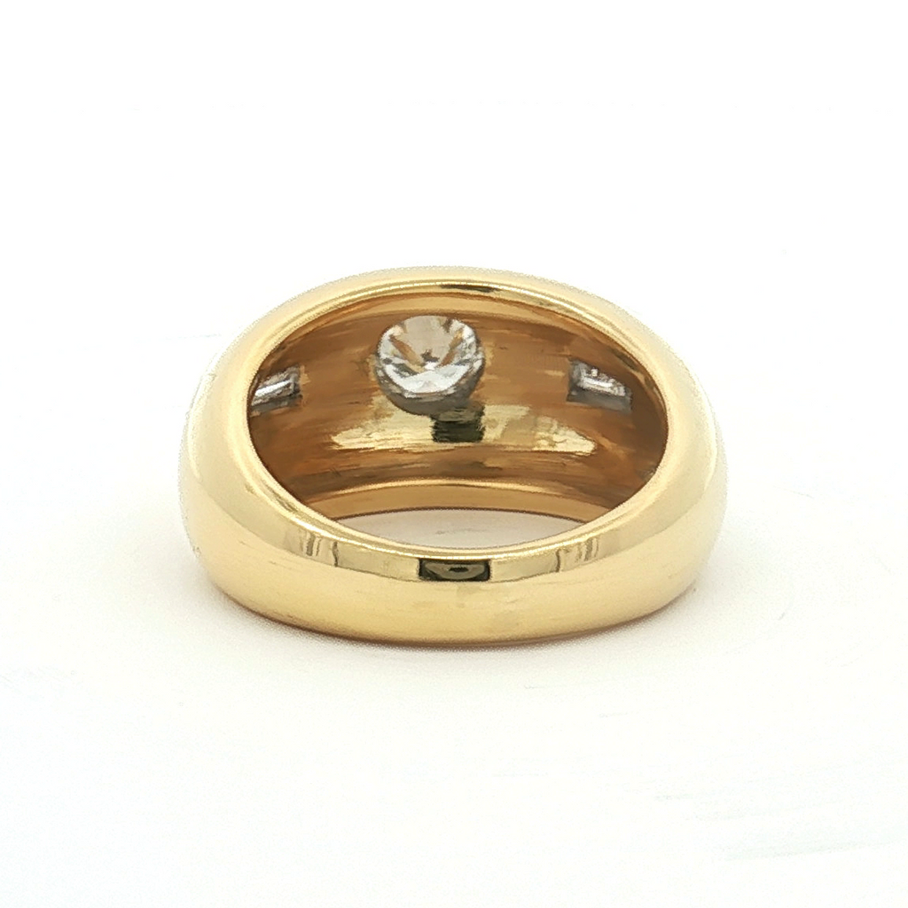 Estate 18K Yellow Gold Gypsy-Set Diamond Ring