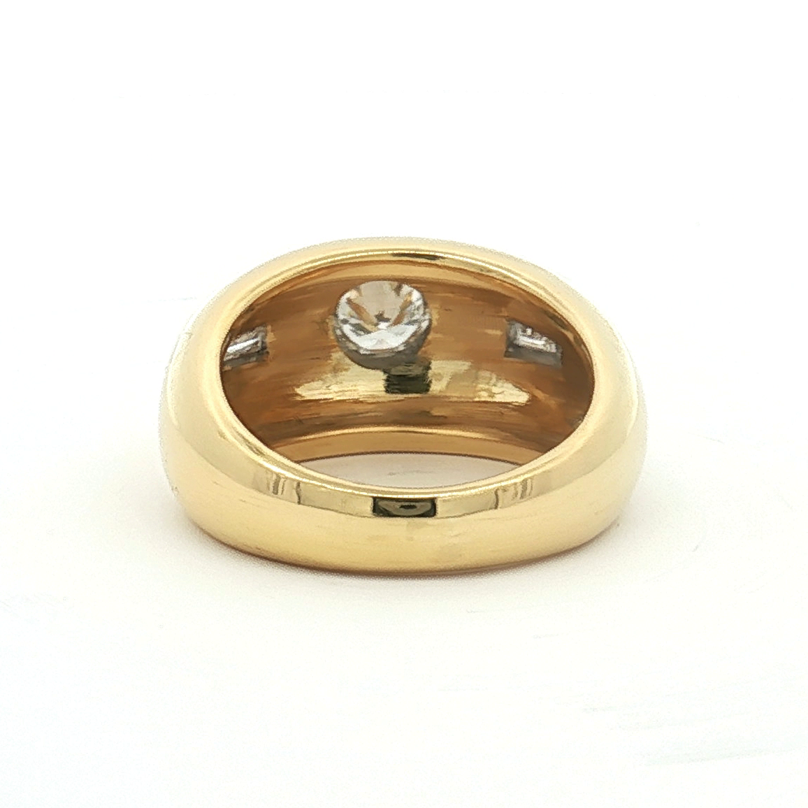 Estate 18K Yellow Gold Gypsy-Set Diamond Ring