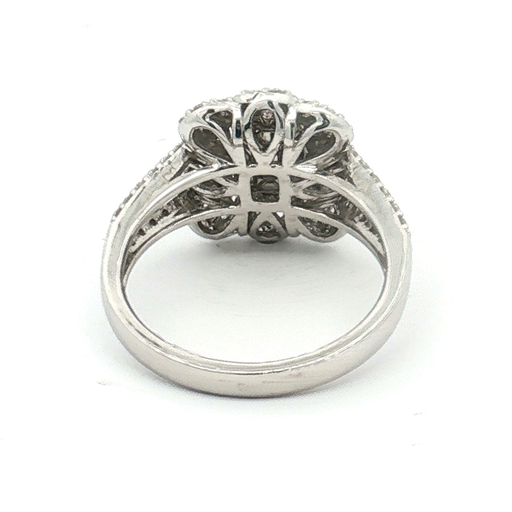 18K White Gold 1.10 Carat Pink Kashmir Sapphire and Diamond Ring (GIA Certified)