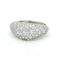 Kat Florence 18K White Gold Diamond Honeycomb Pavé Dome Ring