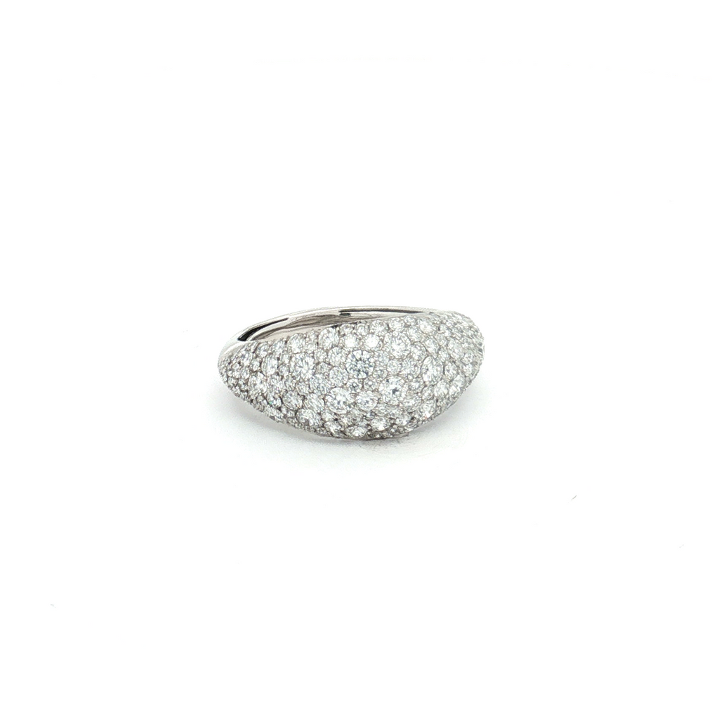 Kat Florence 18K White Gold Diamond Honeycomb Pavé Dome Ring