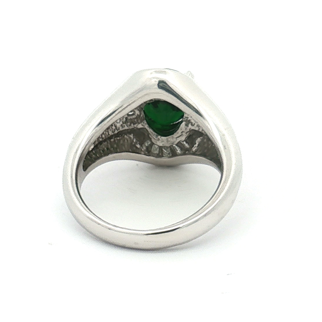 Estate Platinum 2.13 Carat Tsavorite Garnet and Diamond Ring (GIA Certified)