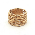 Gabriel & Company 14K Yellow Gold Diamond Multi-Row Band