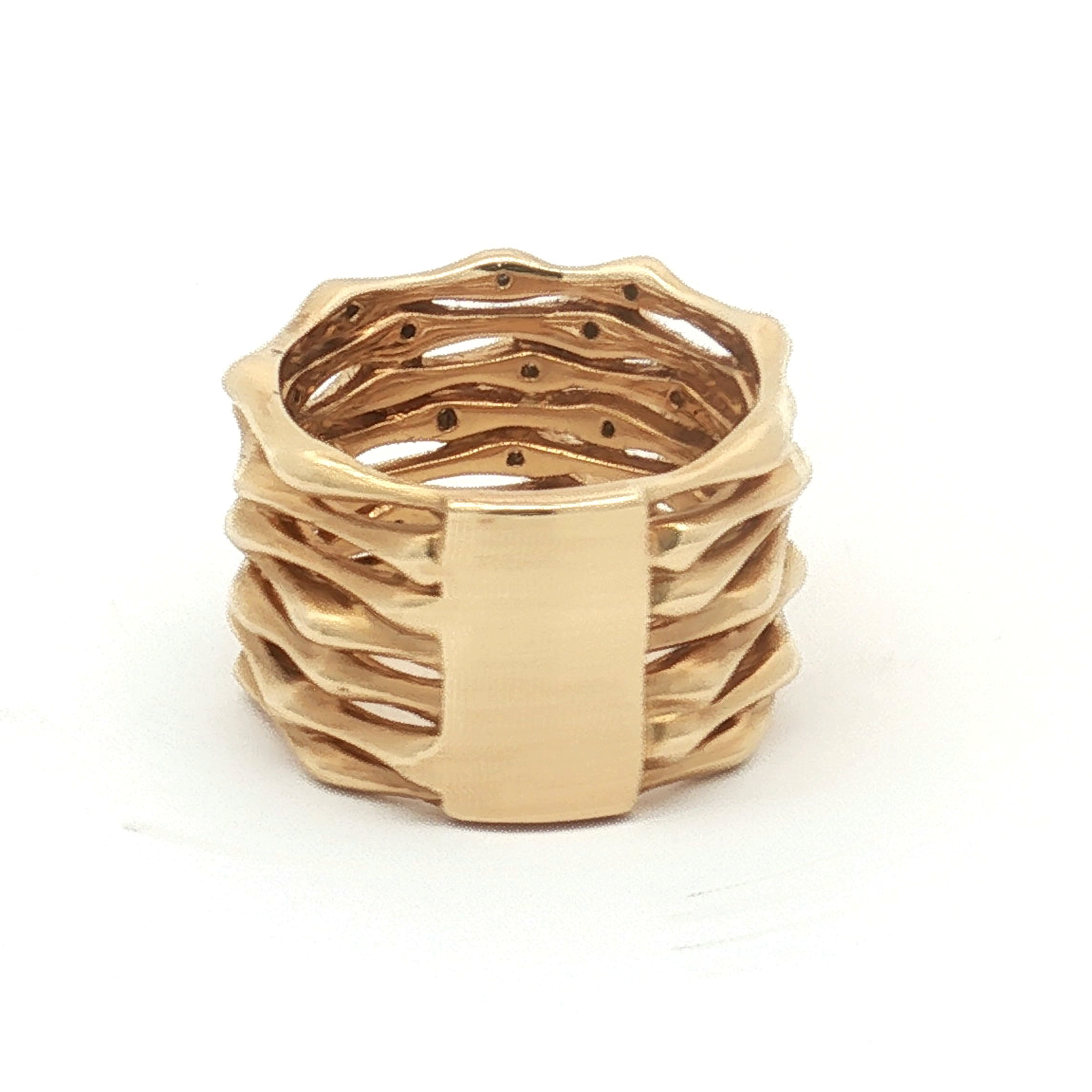 Gabriel & Company 14K Yellow Gold Diamond Multi-Row Band