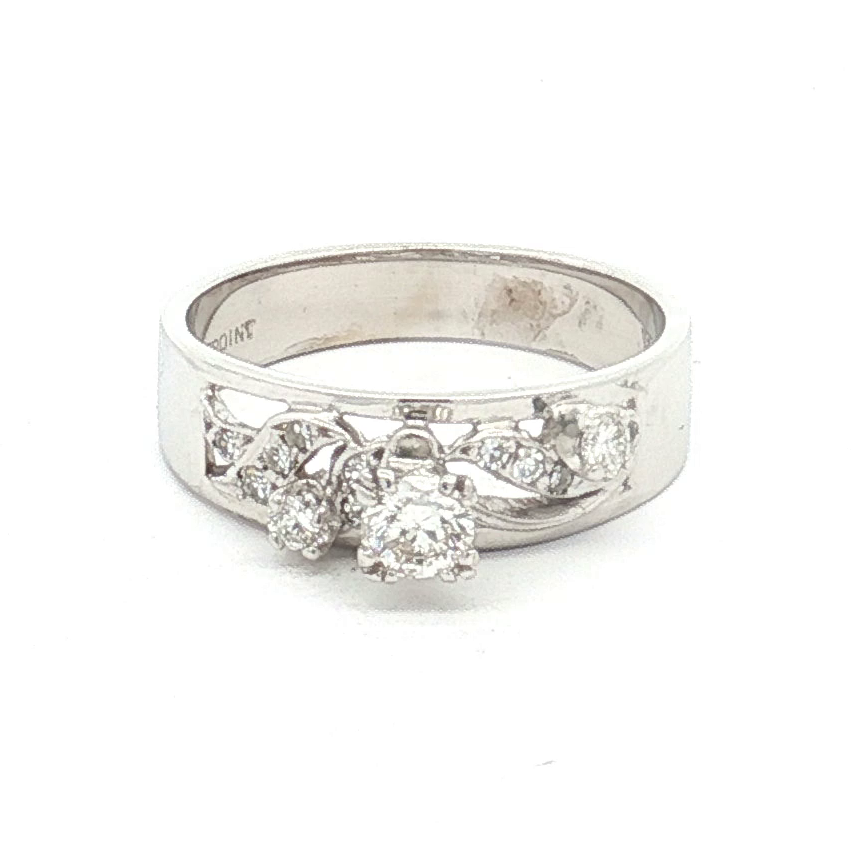 Estate 14K White Gold Diamond Ring