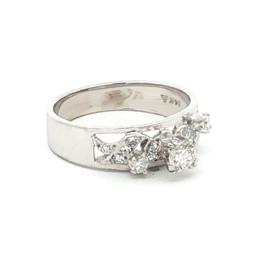 Estate 14K White Gold Diamond Ring