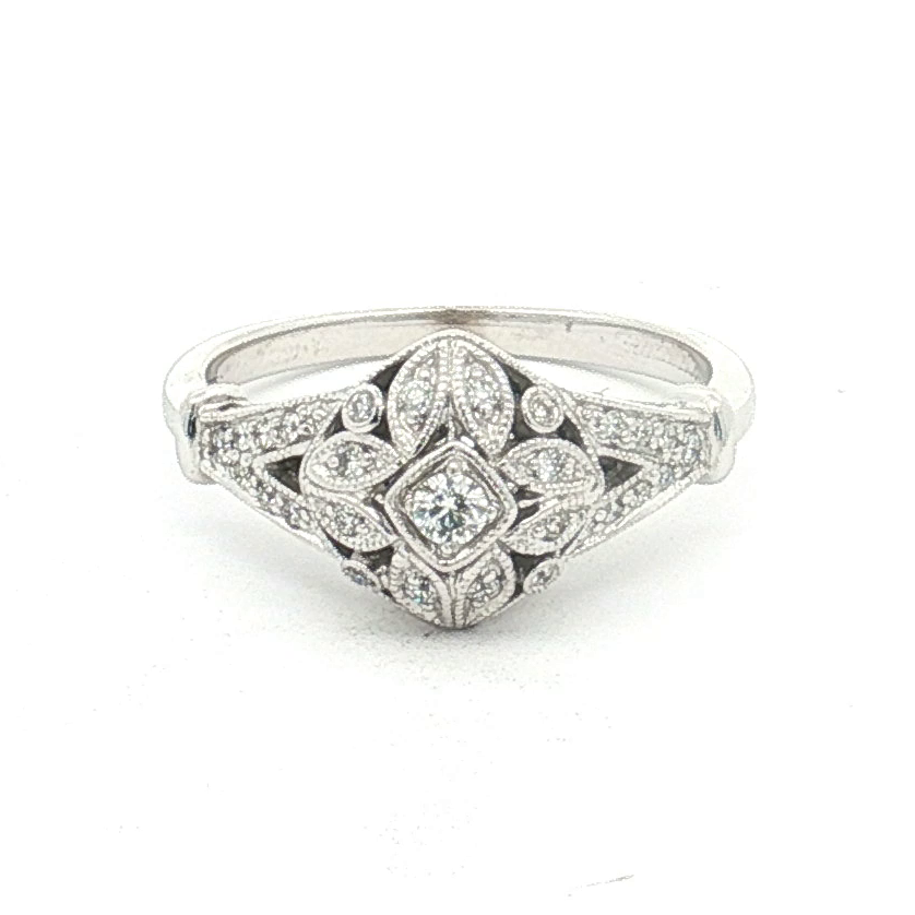 Gabriel & Company 14K White Gold Diamond Ring
