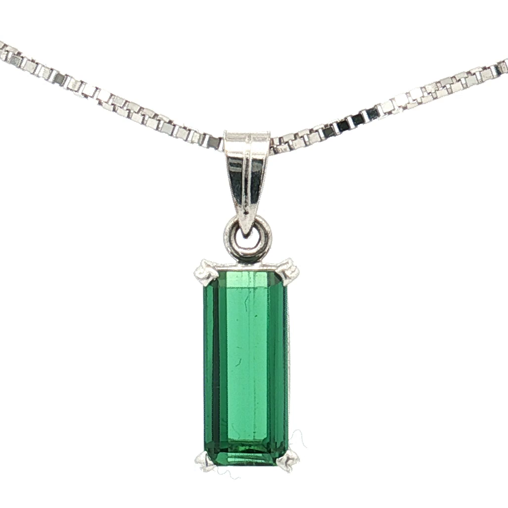 H. Stern 18k White Gold ~0.90 Carats Green Tourmaline Pendant