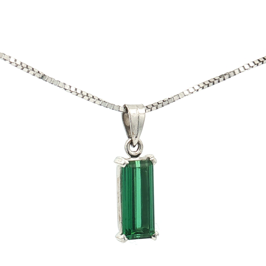 H. Stern 18k White Gold ~0.90 Carats Green Tourmaline Pendant