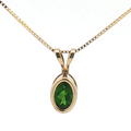 14K Gold Chrome Diopside Necklace
