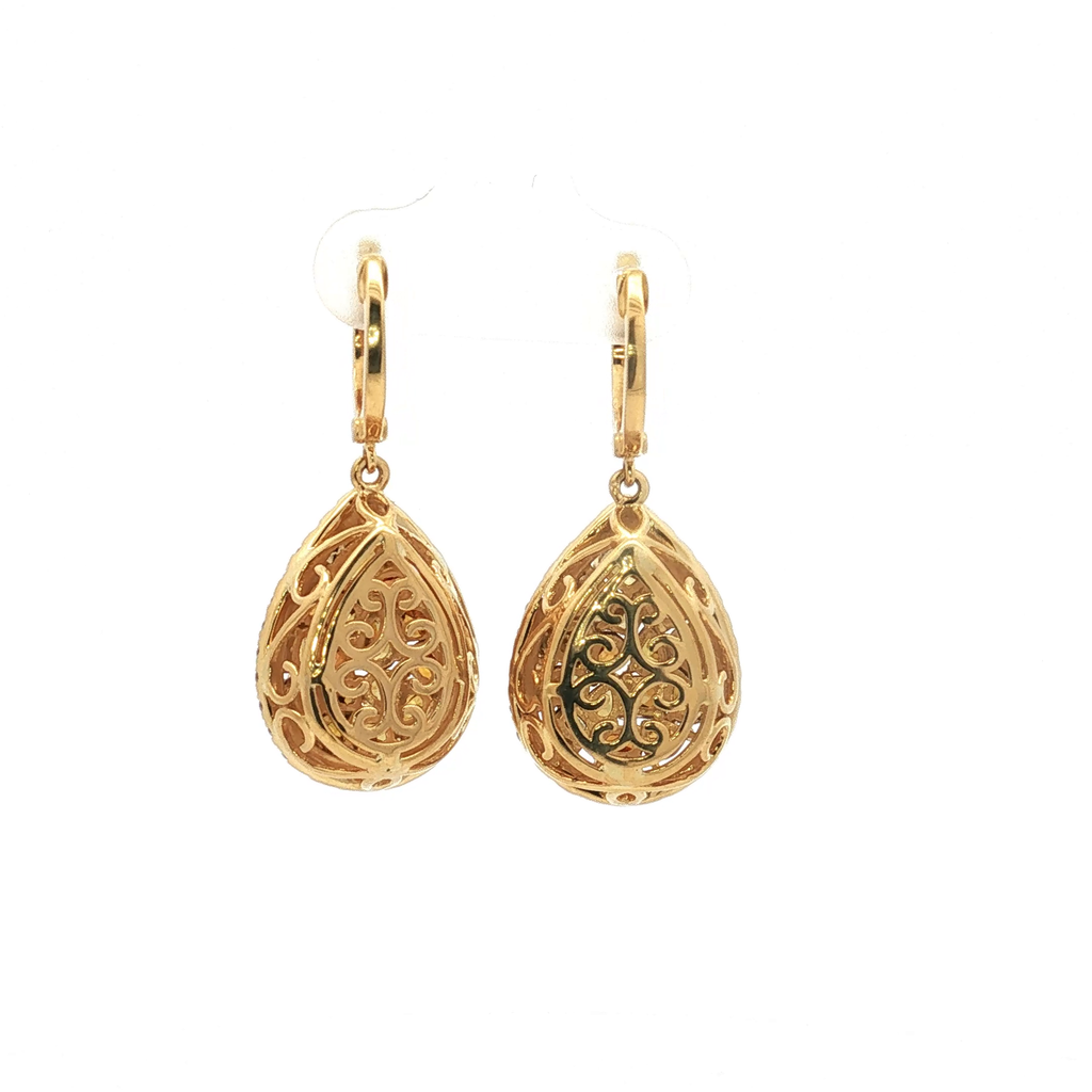18K Yellow Gold ~1.23 Carat Fancy Colored Diamond Earrings